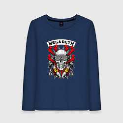Лонгслив хлопковый женский Megadeth Rocker, цвет: тёмно-синий
