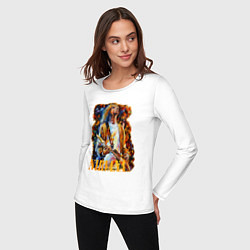 Лонгслив хлопковый женский Cobain Art, цвет: белый — фото 2