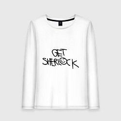 Лонгслив хлопковый женский Get sherlock, цвет: белый