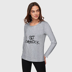 Лонгслив хлопковый женский Get sherlock, цвет: меланж — фото 2
