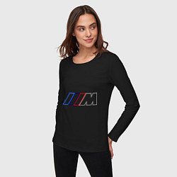 Лонгслив хлопковый женский BMW Motor Contur, цвет: черный — фото 2