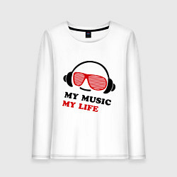 Женский лонгслив My music my life