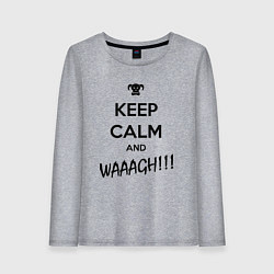 Лонгслив хлопковый женский Keep Calm & WAAAGH, цвет: меланж