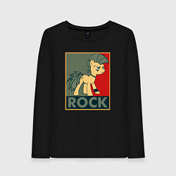 Лонгслив хлопковый женский Rock Pony, цвет: черный