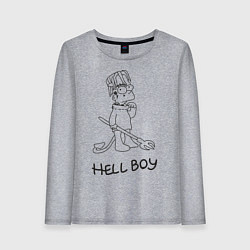 Лонгслив хлопковый женский Bart: Hell Boy, цвет: меланж