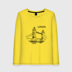 Лонгслив хлопковый женский LONDON (эскиз), цвет: желтый