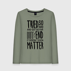 Лонгслив хлопковый женский Linkin Park: Tried so Hard, цвет: авокадо