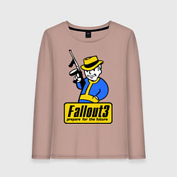 Лонгслив хлопковый женский Fallout 3 Man, цвет: пыльно-розовый