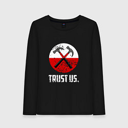 Лонгслив хлопковый женский Trust us, цвет: черный