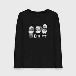 Лонгслив хлопковый женский Drift, цвет: черный