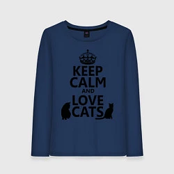 Женский лонгслив Keep Calm & Love Cats