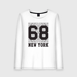 Лонгслив хлопковый женский New York 68, цвет: белый