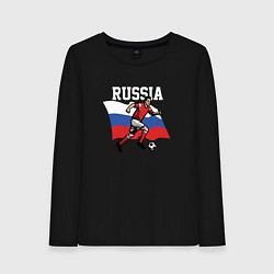 Лонгслив хлопковый женский Football Russia, цвет: черный