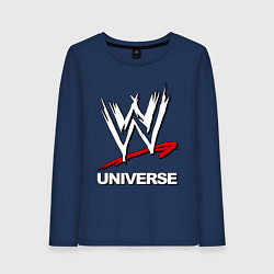 Лонгслив хлопковый женский WWE universe, цвет: тёмно-синий