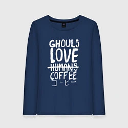 Женский лонгслив Ghouls Love Coffee