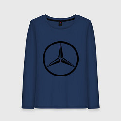 Лонгслив хлопковый женский Mercedes-Benz logo, цвет: тёмно-синий