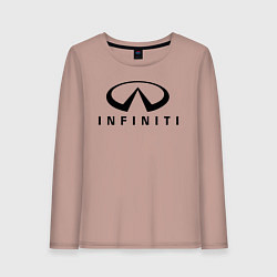 Лонгслив хлопковый женский Infiniti logo, цвет: пыльно-розовый