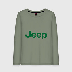 Лонгслив хлопковый женский Logo Jeep, цвет: авокадо