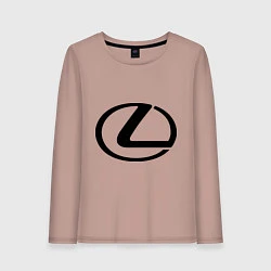 Лонгслив хлопковый женский Logo lexus, цвет: пыльно-розовый