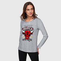 Лонгслив хлопковый женский Chicago Bulls est. 1966, цвет: меланж — фото 2