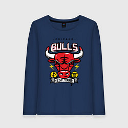 Лонгслив хлопковый женский Chicago Bulls est. 1966, цвет: тёмно-синий