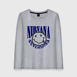 Лонгслив хлопковый женский Nevermind Nirvana, цвет: меланж