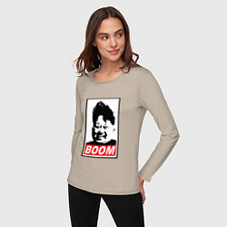 Лонгслив хлопковый женский BOOM: Kim Chen Eun, цвет: миндальный — фото 2