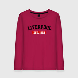 Лонгслив хлопковый женский FC Liverpool Est. 1892, цвет: маджента