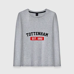 Лонгслив хлопковый женский FC Tottenham Est. 1882, цвет: меланж