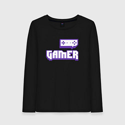 Лонгслив хлопковый женский Twitch Gamer, цвет: черный