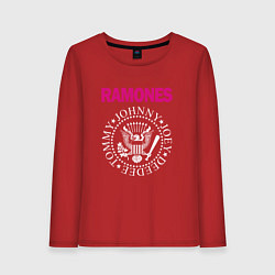 Лонгслив хлопковый женский Ramones Boyband, цвет: красный