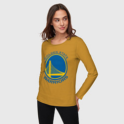 Лонгслив хлопковый женский Golden state Warriors, цвет: горчичный — фото 2