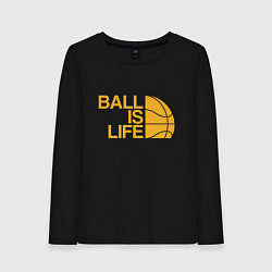 Лонгслив хлопковый женский Ball is life, цвет: черный