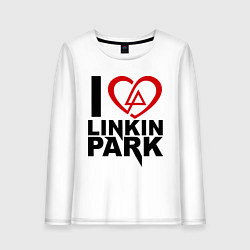 Лонгслив хлопковый женский I love Linkin Park, цвет: белый
