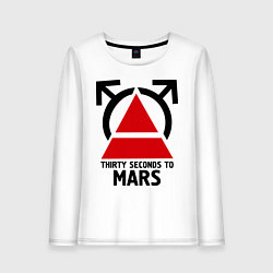 Лонгслив хлопковый женский Thirty Seconds To Mars, цвет: белый