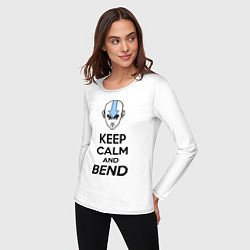 Лонгслив хлопковый женский Keep Calm & Bend, цвет: белый — фото 2