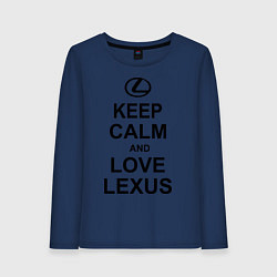 Лонгслив хлопковый женский Keep Calm & Love Lexus, цвет: тёмно-синий