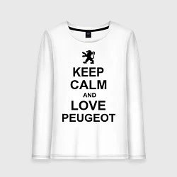 Лонгслив хлопковый женский Keep Calm & Love Peugeot, цвет: белый