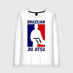 Лонгслив хлопковый женский Brazilian Jiu jitsu, цвет: белый