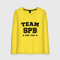 Лонгслив хлопковый женский Team SPB est. 1703, цвет: желтый