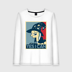 Лонгслив хлопковый женский MLP: Yes I Can, цвет: белый