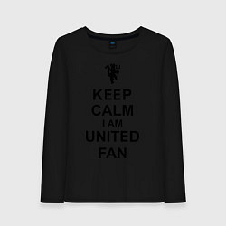 Лонгслив хлопковый женский Keep Calm & United fan, цвет: черный