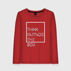 Лонгслив хлопковый женский Think outside the box, цвет: красный