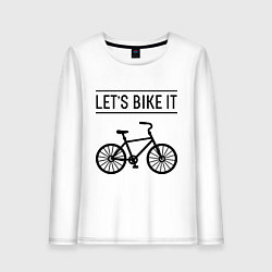 Лонгслив хлопковый женский Lets bike it, цвет: белый