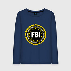 Лонгслив хлопковый женский FBI Departament, цвет: тёмно-синий