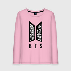 Лонгслив хлопковый женский BTS Band, цвет: светло-розовый