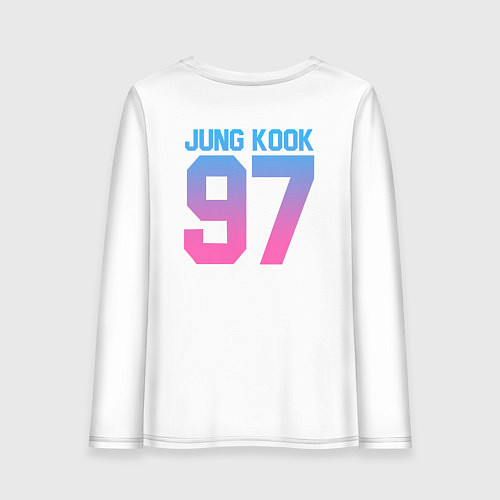 Женский лонгслив BTS: Neon Jung Kook / Белый – фото 2