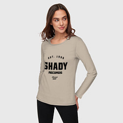 Лонгслив хлопковый женский Shady records, цвет: миндальный — фото 2