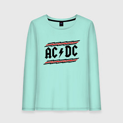 Лонгслив хлопковый женский AC/DC Voltage цвета мятный — фото 1