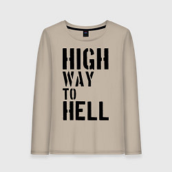 Лонгслив хлопковый женский High way to hell, цвет: миндальный